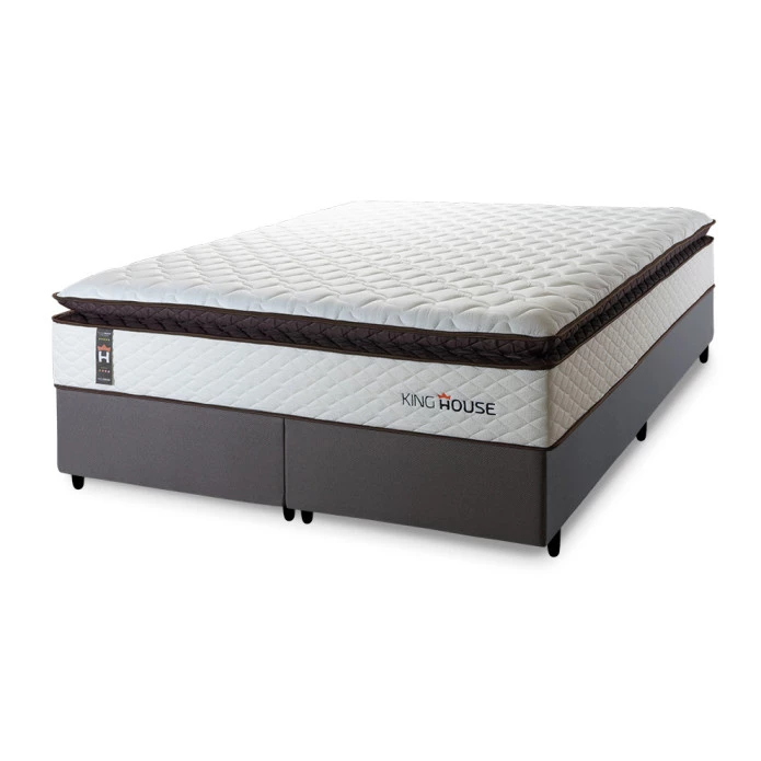 Conjunto Cama Box Espuma San Diego Branco King 193x203x67