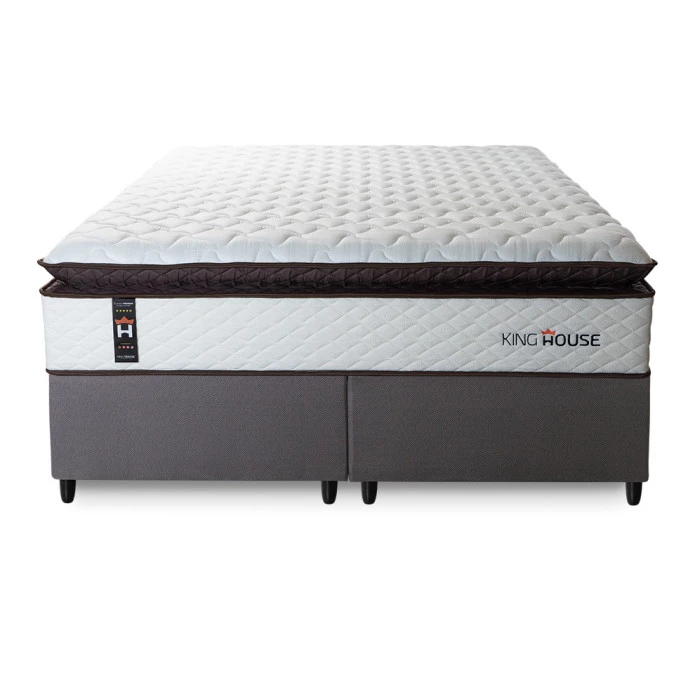 Conjunto Cama Box Espuma San Diego Branco King 193x203x67