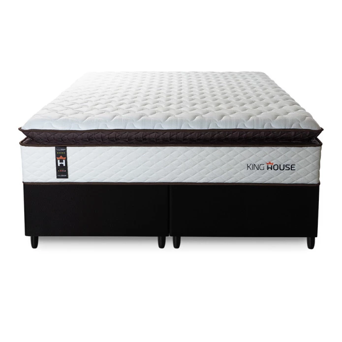 Conjunto Cama Box Espuma San Diego Branco King 193x203x67