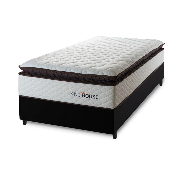 Conjunto Cama Box Espuma San Diego Branco Solteiro 88x188x67
