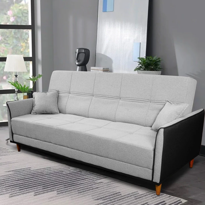 Sofá Cama Sérvia 2,00m Bege Bouclê - King House