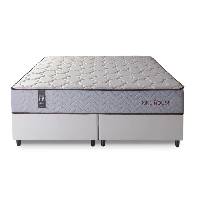 Conjunto Cama Box Magnético Queen Soft Relax Bege 158x198x63