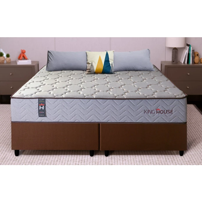 Conjunto Cama Box Magnético Queen Soft Relax Bege 158x198x63