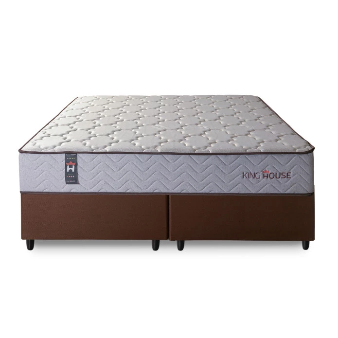 Conjunto Cama Box Magnético Queen Soft Relax Bege 158x198x63
