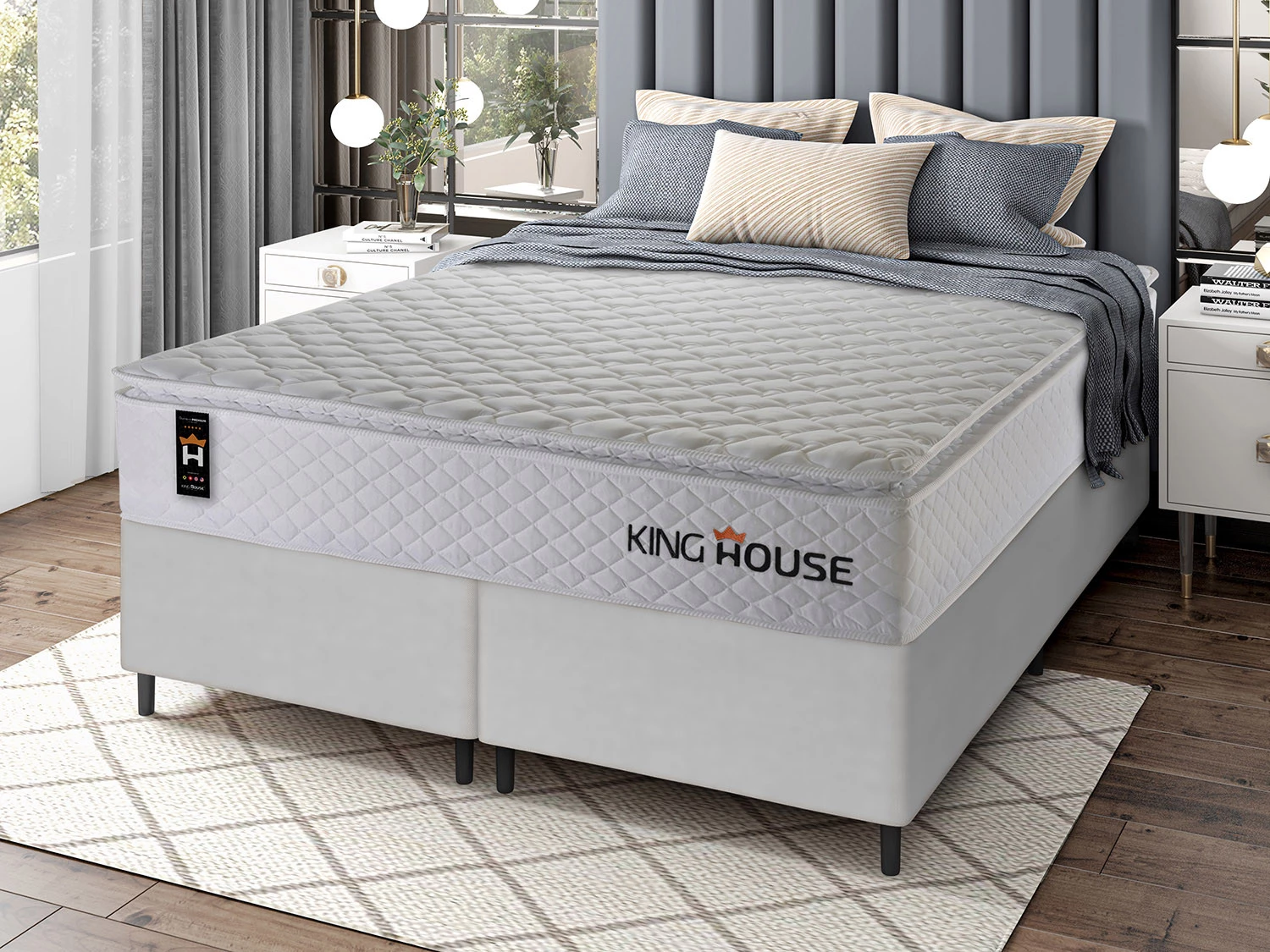 NODEL DESIGN 38kt KING & QUEEN 2個セット Conjunto_Cama_Box_Molas_Ensaca