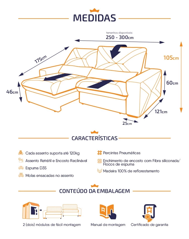 Sofá Retrátil Reclinável Sevilha Suede Velut Molas Ensacadas - King House