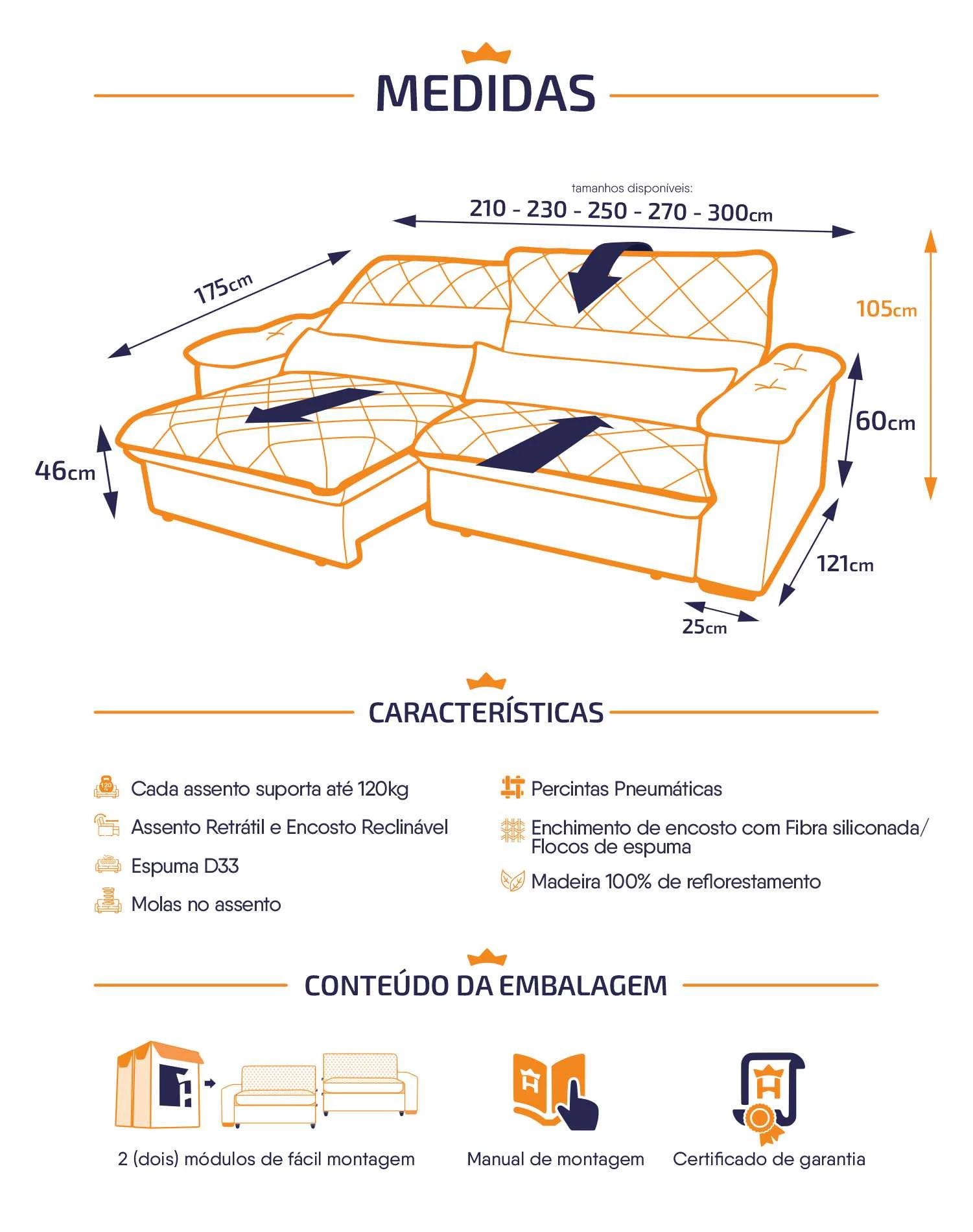 Sofá Retrátil Reclinável Grécia Suede Velut Molas no Assento - King House