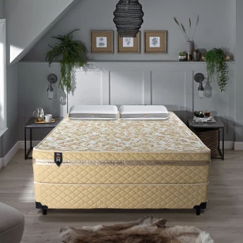 Conjugado Casal Dener D28 Ortopédico 138x188x53 Bege - King House