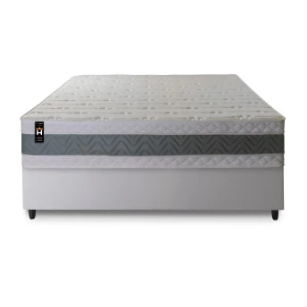 Conjunto Cama Box Espuma Oxford Verde Casal 138x188x67