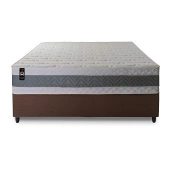 Conjunto Cama Box Espuma Oxford Verde Casal 138x188x67