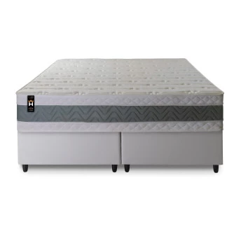Conjunto Cama Box Espuma Oxford Verde Queen 158x198x67