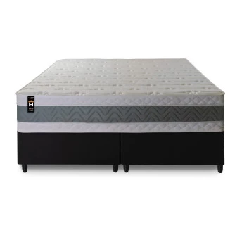 Conjunto Cama Box Espuma Oxford Verde Queen 158x198x67