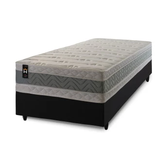 Conjunto Cama Box Espuma Oxford Verde Solteiro 88x188x67