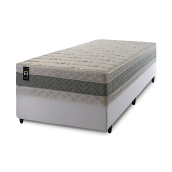 Conjunto Cama Box Espuma Oxford Verde Solteiro 96x203x67