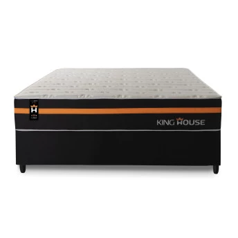 Conjunto Cama Box Molas Ensacadas Sirius Preto Casal 138x188x65