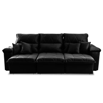 Sofá Retrátil Reclinável Trento Suede Velut Molas no Assento - King House