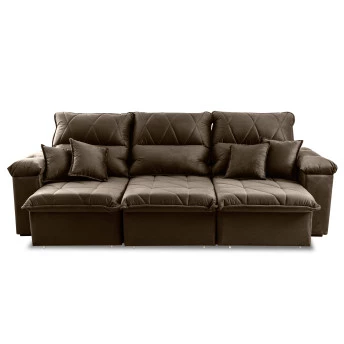 Sofá Retrátil Reclinável Trento Suede Velut Molas no Assento - King House