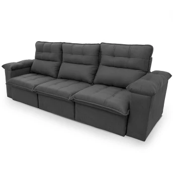 Sofá Retrátil Reclinável Verona Suede Velut Molas Ensacadas - King House
