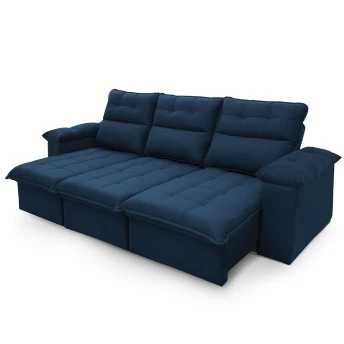 Sofá Retrátil Reclinável Verona Suede Velut Molas Ensacadas - King House