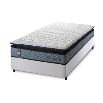 Conjunto Cama Box Espuma Chicago Cinza - King house