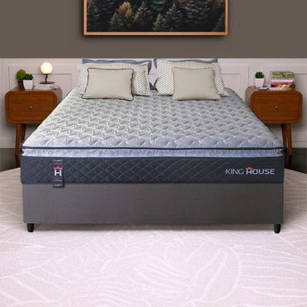Conjunto Cama Box Viúva Dakota Preto 128x188x57 Espuma D33
