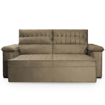 Sofá Retrátil Reclinável 2 lugares com molas 1,80m Quantum Suede Velut Tabaco - King House