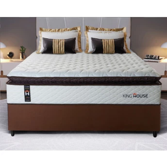 Conjunto Cama Box Espuma San Diego Branco Casal 138x188x67
