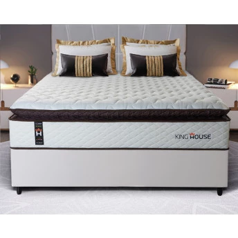 Conjunto Cama Box Espuma San Diego Branco Casal 138x188x67