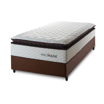 Conjunto Cama Box Espuma San Diego Branco Solteiro 88x188x67
