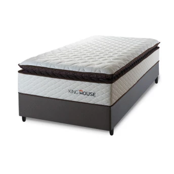 Conjunto Cama Box Espuma San Diego Branco Solteiro 88x188x67