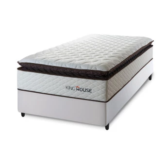 Conjunto Cama Box Espuma San Diego Branco Solteiro 96x203x67