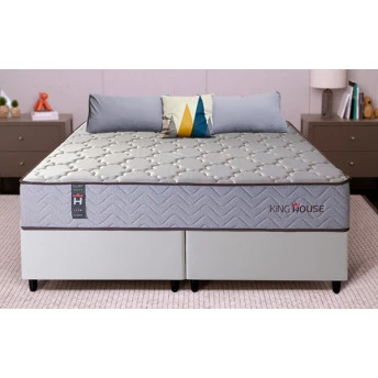 Conjunto Cama Box Magnético Queen Soft Relax Bege 158x198x63