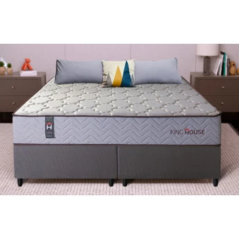 Conjunto Cama Box Magnético Queen Soft Relax Bege 158x198x63