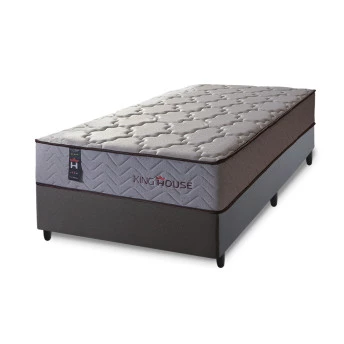 Conjunto Cama Box Magnético Solteiro Soft Relax Bege 96x203x63