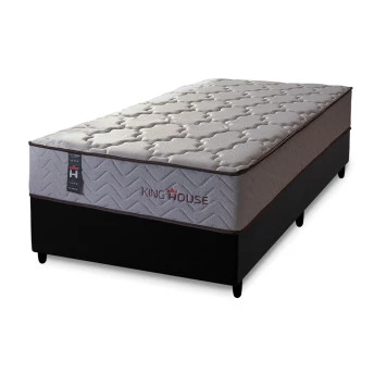 Conjunto Cama Box Magnético Solteiro Soft Relax Bege 96x203x63