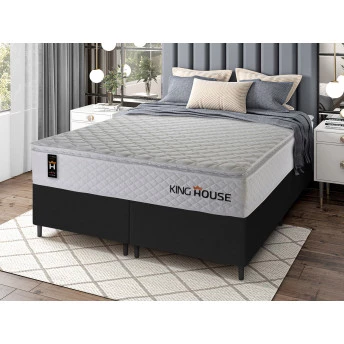 Conjunto Cama Box Molas Ensacadas New Moon Branco Queen 158x198x66