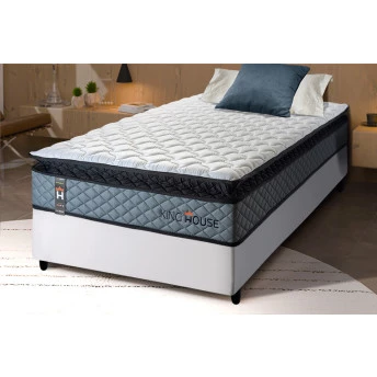 Conjunto Cama Box Espuma Chicago Cinza - King house