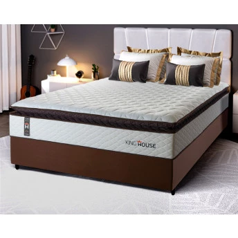 Conjunto Cama Box Espuma San Diego Branco Casal 138x188x67