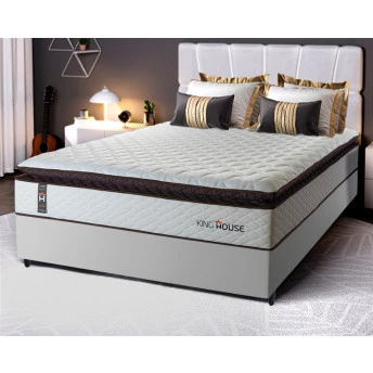 Conjunto Cama Box Espuma San Diego Branco Casal 138x188x67