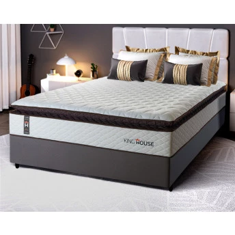 Conjunto Cama Box Espuma San Diego Branco Casal 138x188x67