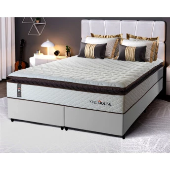 Conjunto Cama Box Espuma San Diego Branco Queen 158x198x67