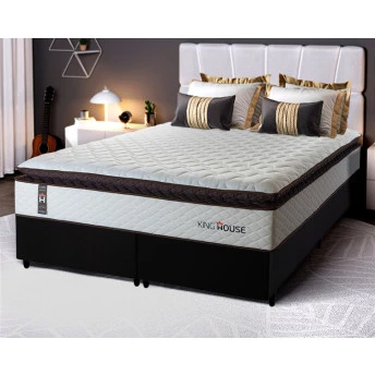 Conjunto Cama Box Espuma San Diego Branco King 193x203x67