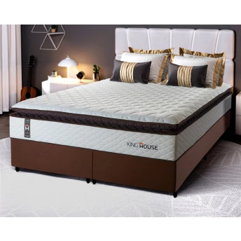 Conjunto Cama Box Espuma San Diego Branco King 193x203x67