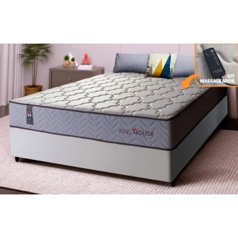 Conjunto Cama Box Magnético Casal Soft Relax Bege 138x188x63
