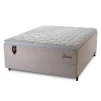 Conjunto Cama Box Casal Roma 138x188x71 Bege/Branco Molas Ensacadas