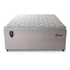 Conjunto Cama Box Casal Roma 138x188x71 Bege/Branco Molas Ensacadas