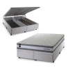 Conjunto Box Baú Alpine Cinza 158x198x72 Molas Ensacadas