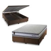 Conjunto Box Baú Alpine Cinza 158x198x72 Molas Ensacadas