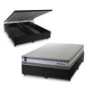 Conjunto Box Baú Alpine Cinza 193x203x72 Molas Ensacadas