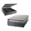 Conjunto Box Baú Alpine Cinza 193x203x72 Molas Ensacadas